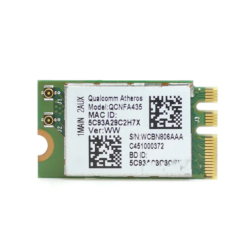 QCNFA435 NGFF M2 802.11ac wireless network card in green with Bluetooth 4.1
