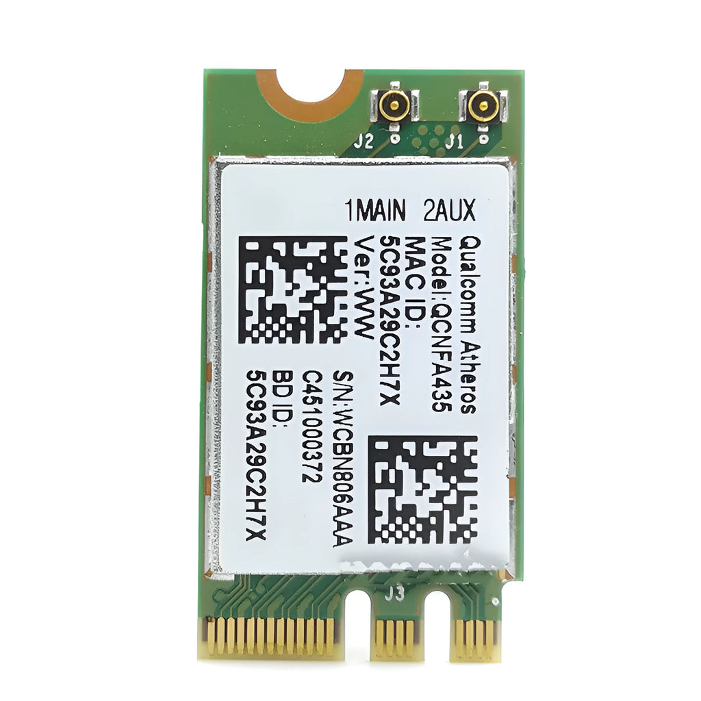 QCNFA435 NGFF M2 802.11ac wireless network card in green with Bluetooth 4.1