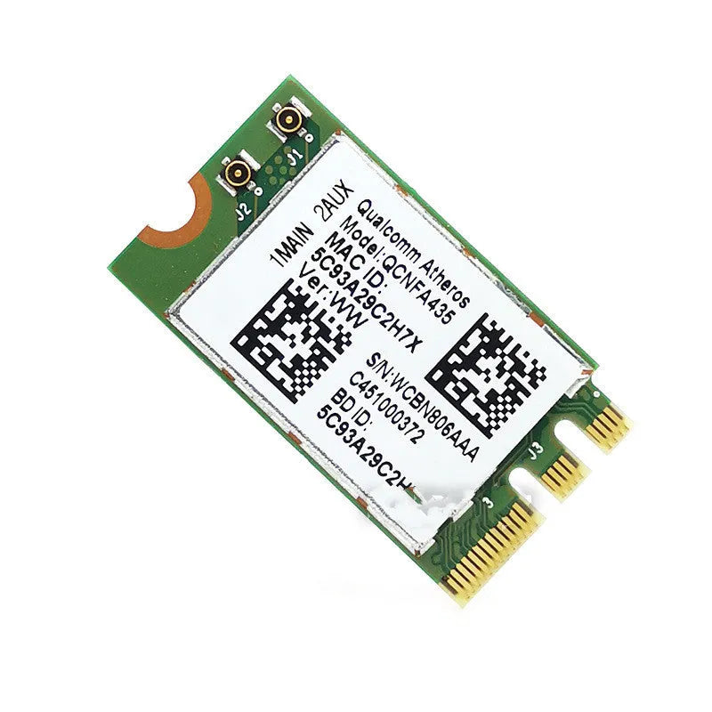 QCNFA435 NGFF M2 802.11ac wireless network card in green with Bluetooth 4.1