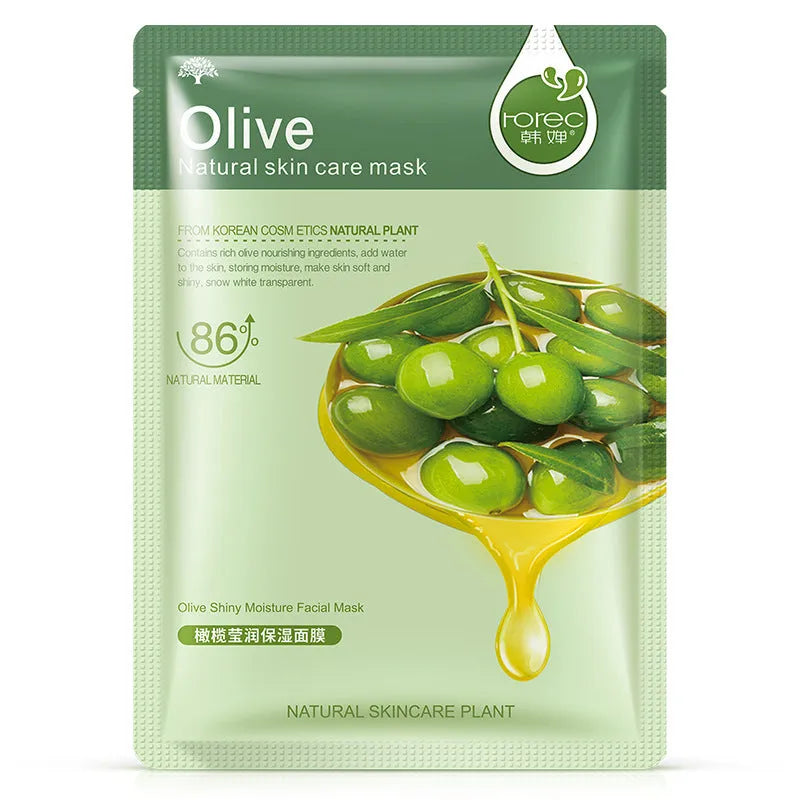 Plant care mask single chip 30g non blood orange face mask sheet with aloe, blue, blueberry, cucumber, honey, olive, pomegranate, yellow options