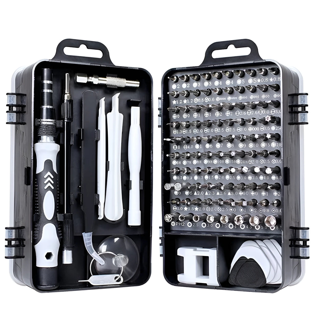 135-in-1 mobile phone and watch repair screwdriver set with S2 steel bits and handle options