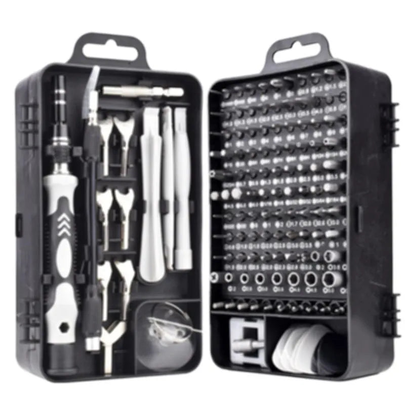 135-in-1 mobile phone and watch repair screwdriver set with S2 steel bits and handle options