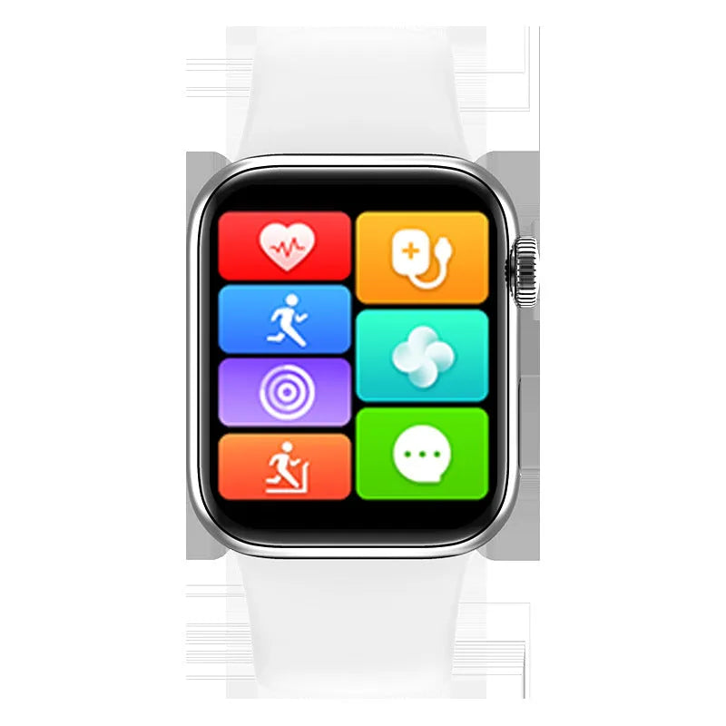 M16Plus upgraded smart watch with grey zinc alloy case, rotary encoder, and 1.8 inch screen on wrist.