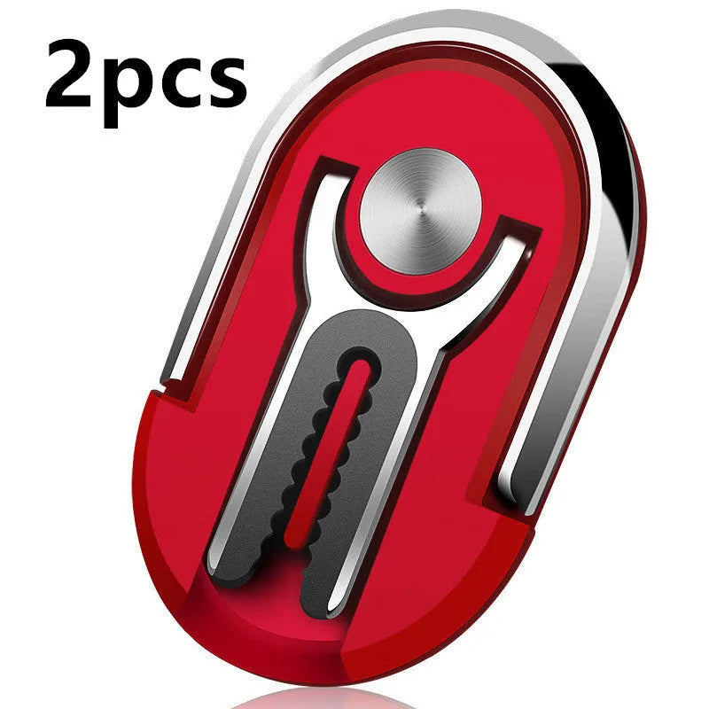 Universal car phone ring bracket with suction cup base and adjustable arms in multiple colours.