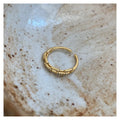 925 sterling silver hollow flower adjustable diamond ring in gold colour