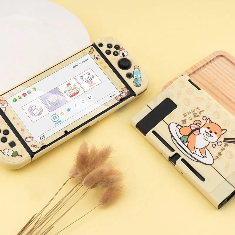 Sea Otter transparent hard PC protective case with back grip for Nintendo Switch Lite controllers.