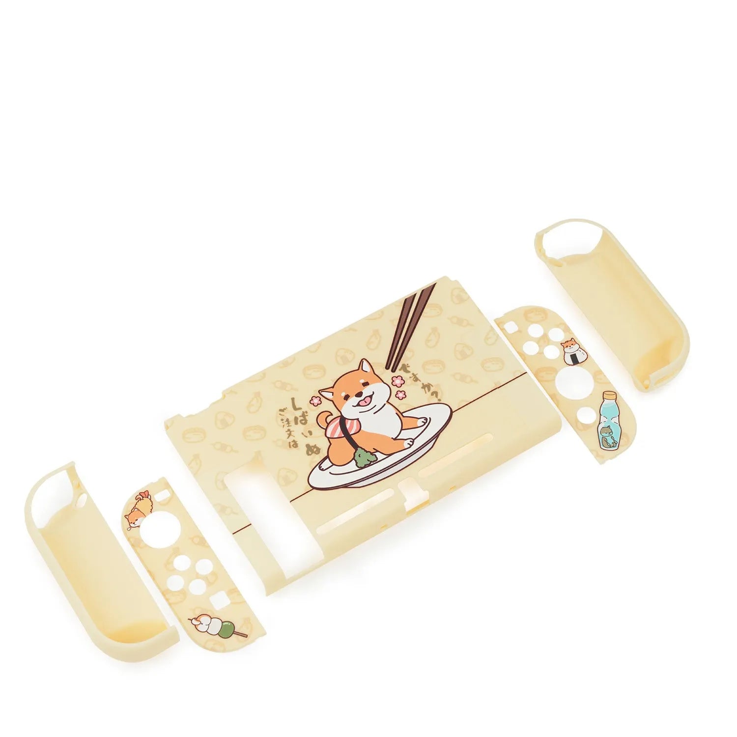 Sea Otter transparent hard PC protective case with back grip for Nintendo Switch Lite controllers.