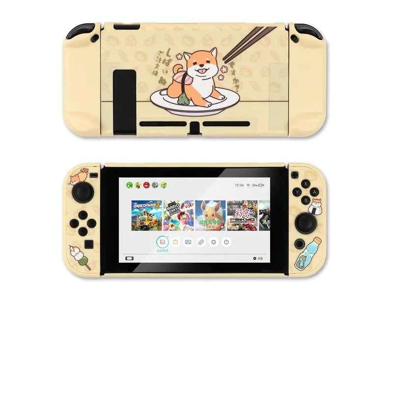 Sea Otter transparent hard PC protective case with back grip for Nintendo Switch Lite controllers.