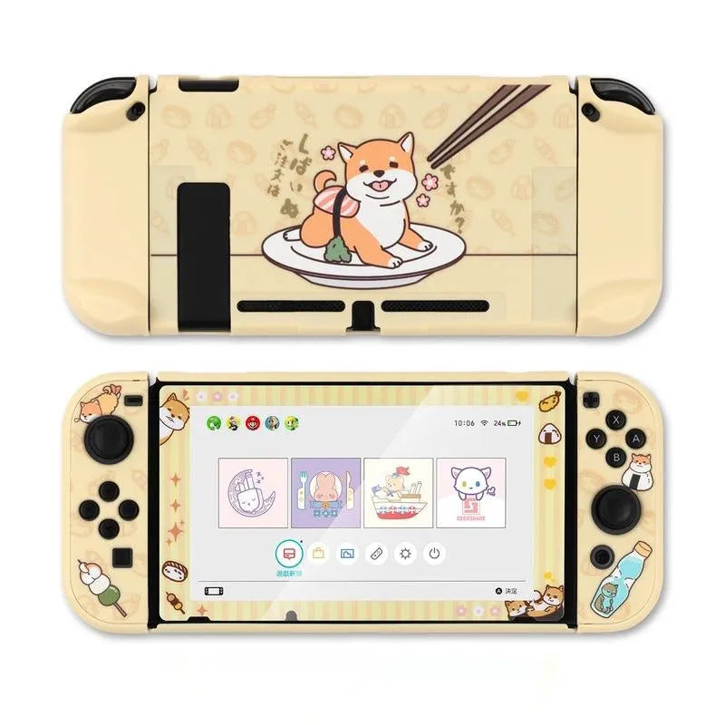 Sea Otter transparent hard PC protective case with back grip for Nintendo Switch Lite controllers.