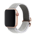 Braided wave-pattern nylon strap with elastic closure for Apple Watch, shown in spearmint ice colour.