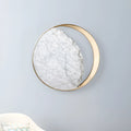 Marble and copper eclipse design wall lamp with round 25cm diameter shape