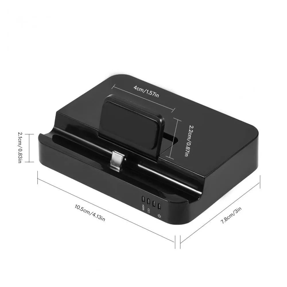 Black USB-C to HDMI mobile phone converter dock for HD video output on a monitor