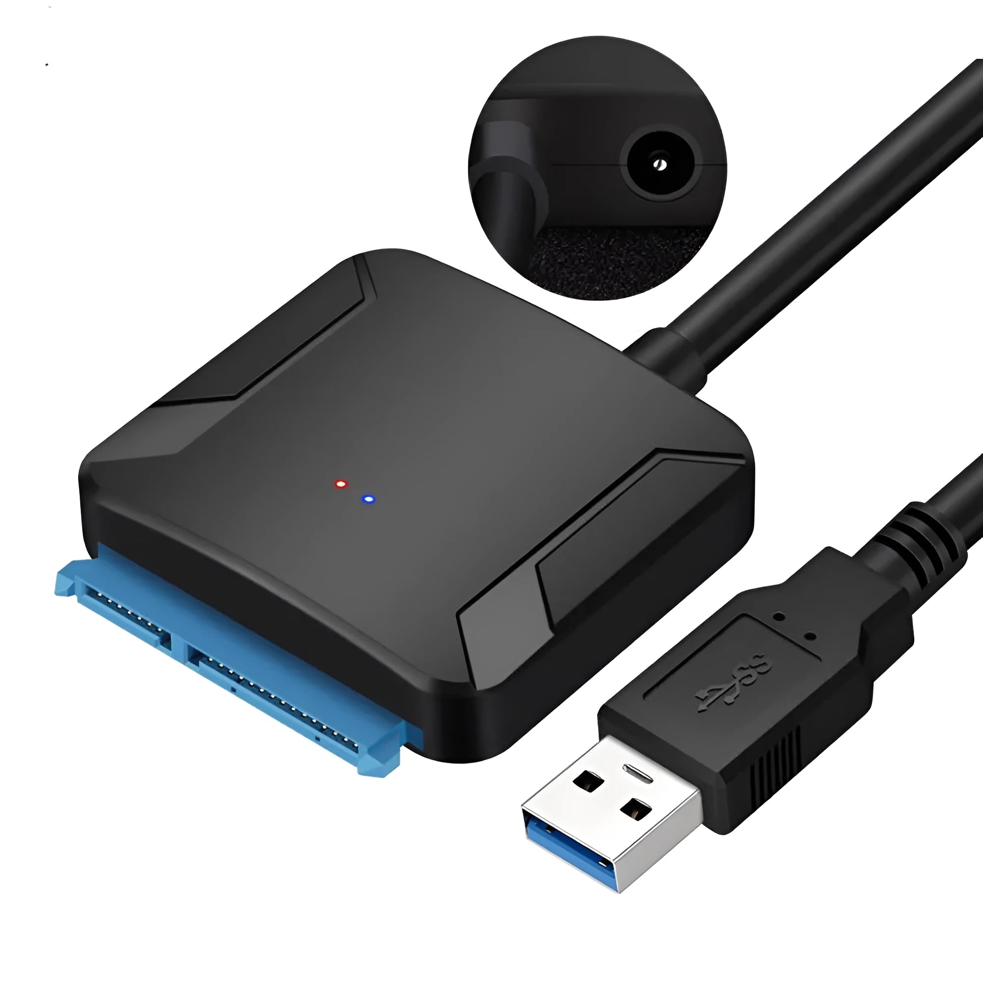 Black Onvian USB 3.0 to SATA adapter cable for connecting internal hard drives to a computer