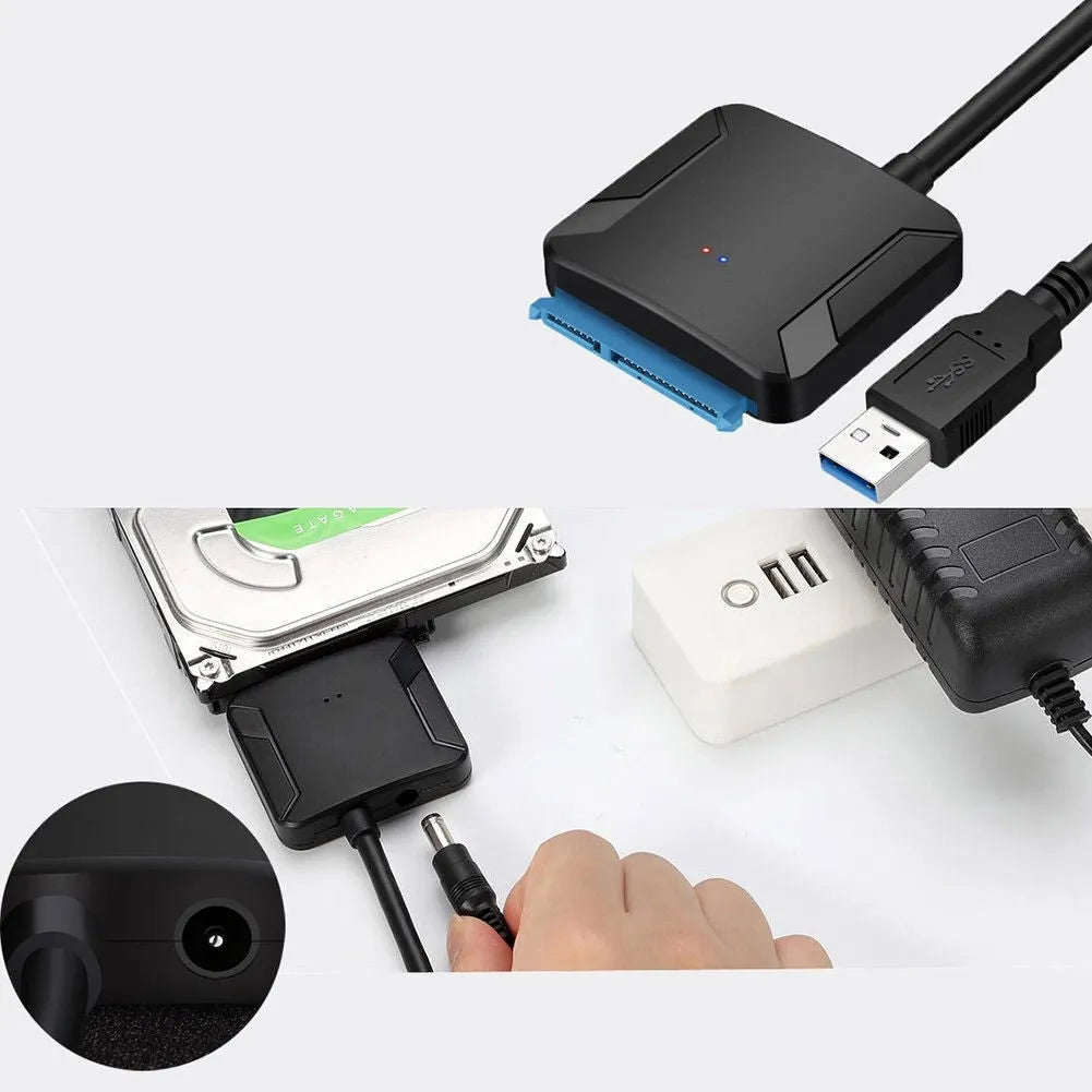 Black Onvian USB 3.0 to SATA adapter cable for connecting internal hard drives to a computer