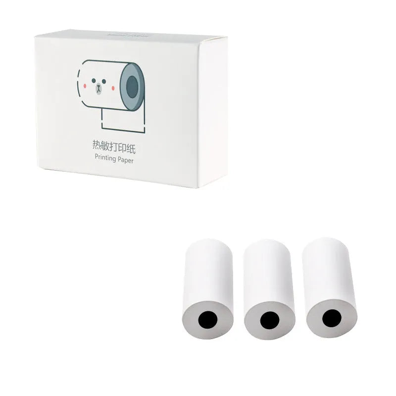 White pocket Bluetooth thermal printer for wrong problem learning, size 98x128x65mm