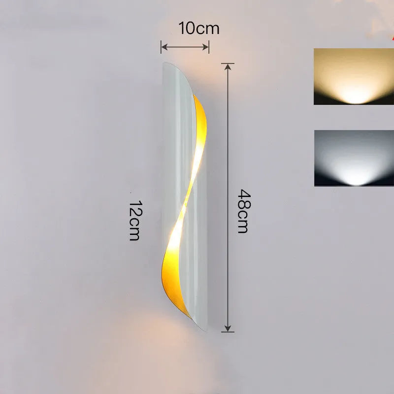 Modern cylindrical wall lamp with iron shade and aluminium body in white colour for living room or hallway