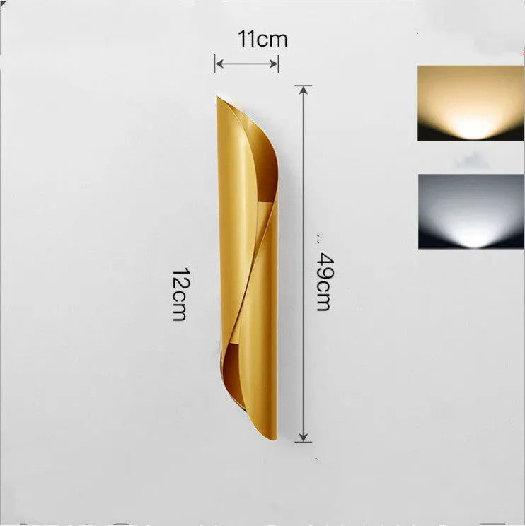 Modern cylindrical wall lamp with iron shade and aluminium body in white colour for living room or hallway