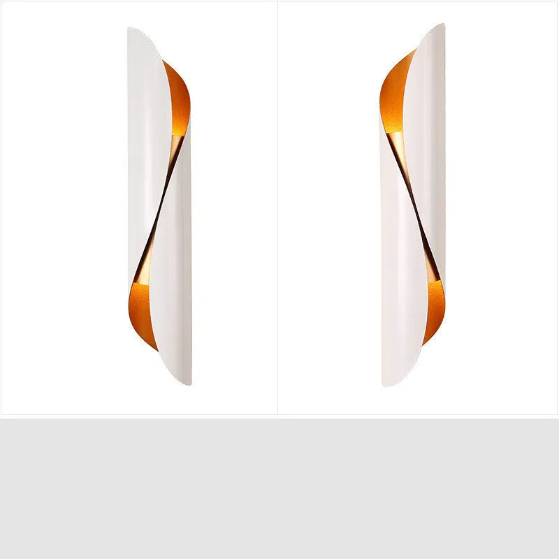 Modern cylindrical wall lamp with iron shade and aluminium body in white colour for living room or hallway