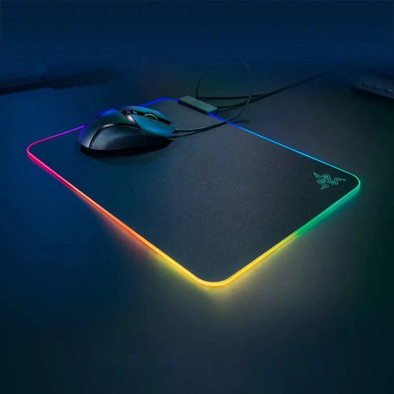 Razer Firefly Hard V2 RGB mouse pad with built-in cable catch and 19 lighting zones in black