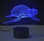 Colourful 3D LED table lamp on a black ABS base with touch control and seven light colours.