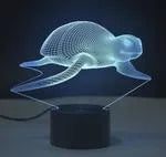 Colourful 3D LED table lamp on a black ABS base with touch control and seven light colours.