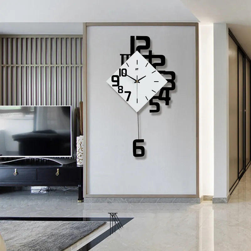 15-inch round digital wall clock with black density board frame and digital display