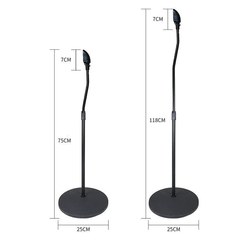Black tripod speaker stand with hanger rack for satellite bookshelf speakers