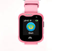 Children's waterproof touch screen smart watch in black, blue, and pink colours