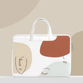 Blue waterproof PU leather laptop bag for a 15.6-inch notebook with a soft carry handle.