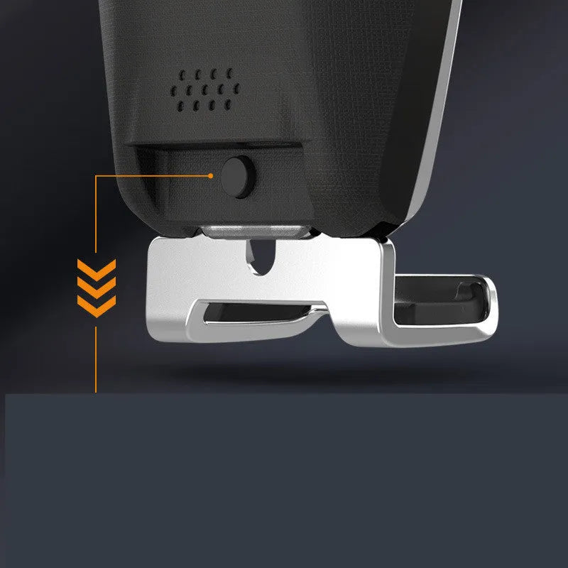 Blue car wireless charger with mobile phone holder showing charging indicator light
