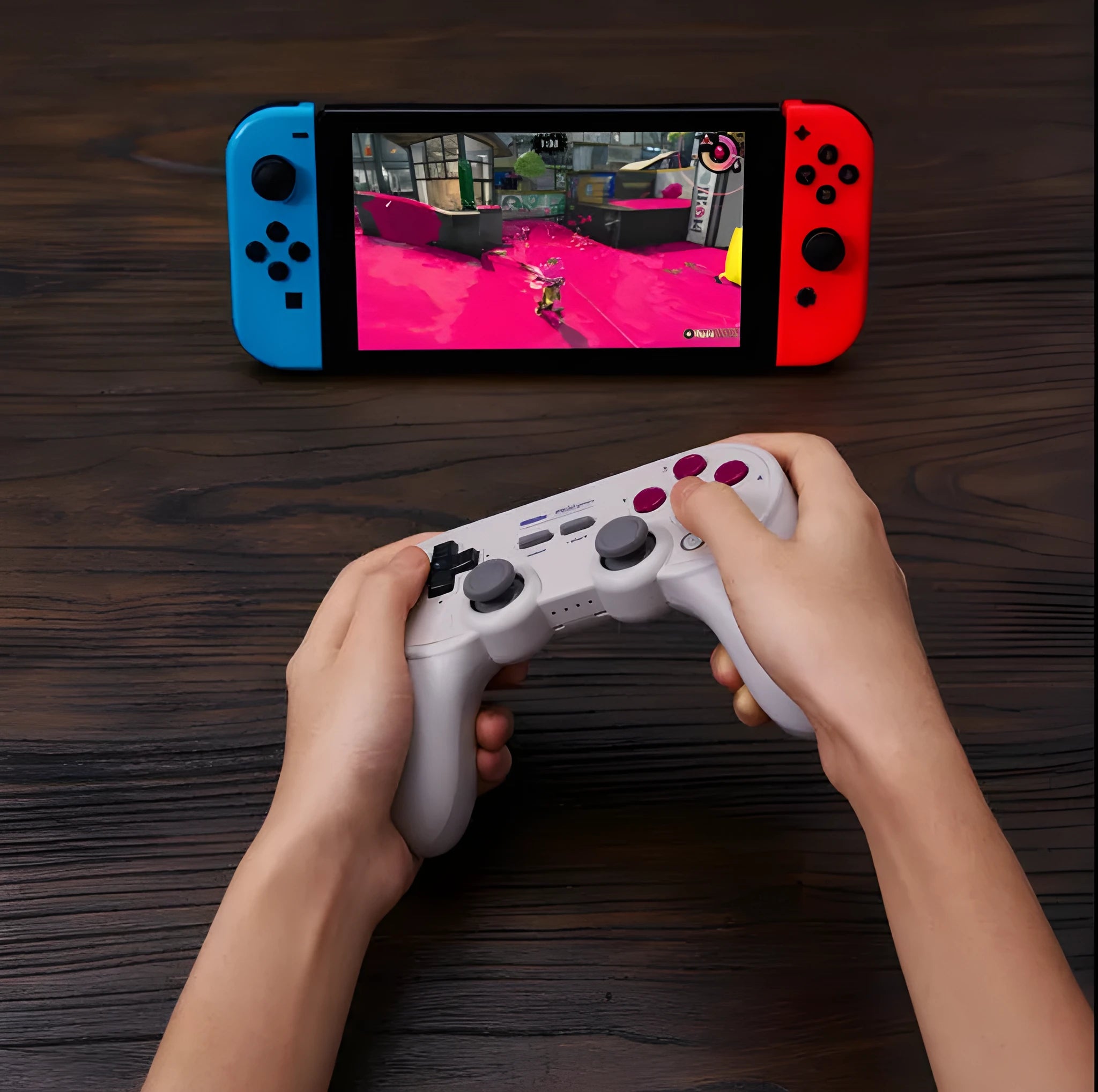 Wireless Bluetooth gaming handle with six-axis motion control for Nintendo Switch, PC, and mobile devices
