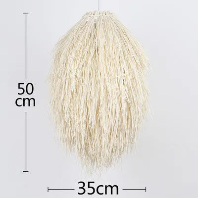Rattan pine cone design chandelier with adjustable height up to 1 metre and 300mm diameter