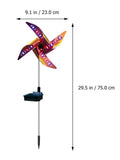 Solar wind spinner light with LED and IP65 rating, featuring spinning windmill decoration for garden paths in four colour options