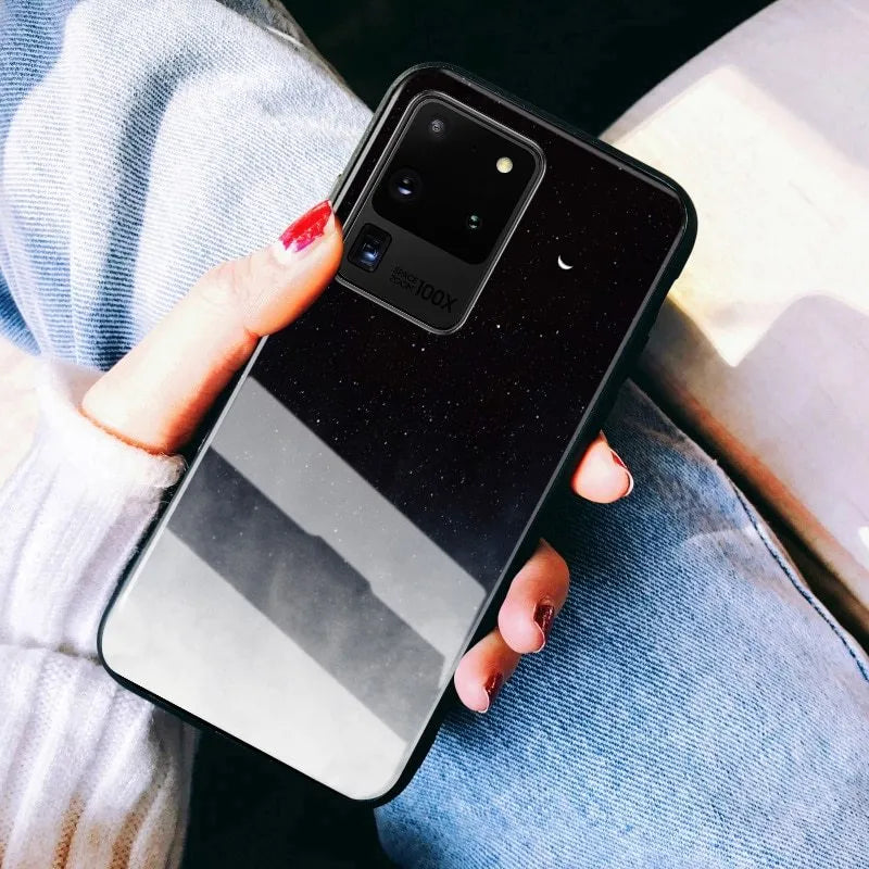 Black and navy blue silicone phone case for iPhone and Samsung Galaxy devices