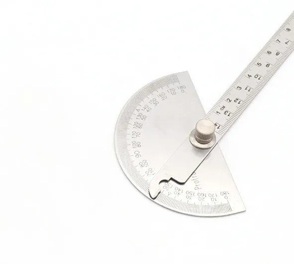Adjustable protractor measuring square showing 0-180 degree scale with 1-degree markings.