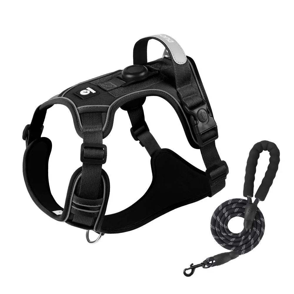 Anti Breaking Loose Big Dog Chest Strap Reflective Oxford Cloth with 1.5m leash blue