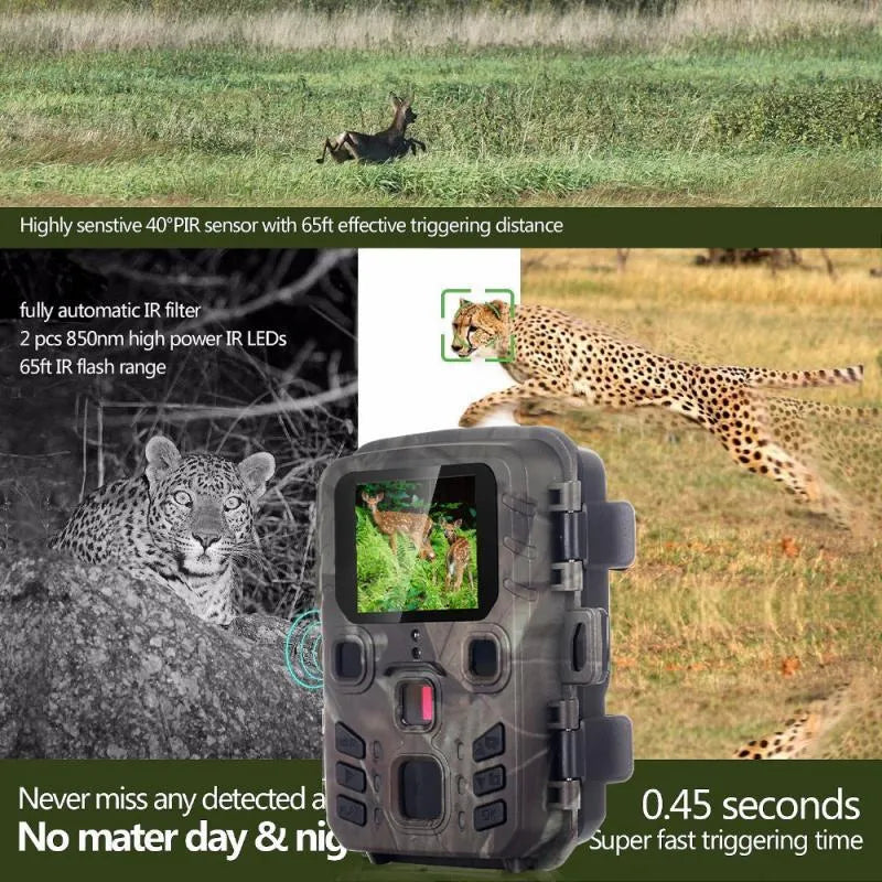 Black infrared night vision monitoring device with plastic construction showing TF card slot