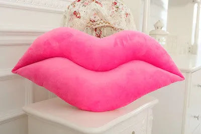 Creative sexy plush big lips pillow in pink and red, 50cm and 60cm height