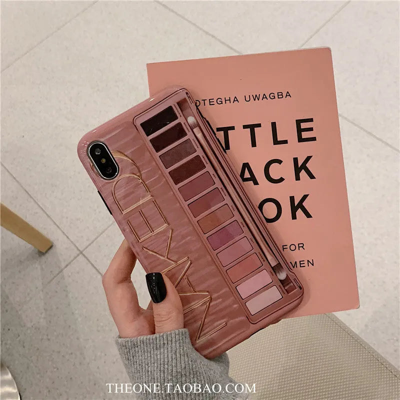 Flesh and grey silicone Eye Shadow phone case for various iPhone models.