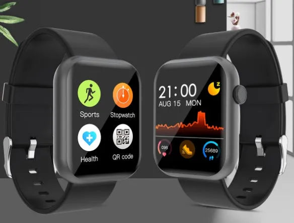 R3L full touch smart watch with 1.3 inch IPS colour screen and silicone wristband on a white background