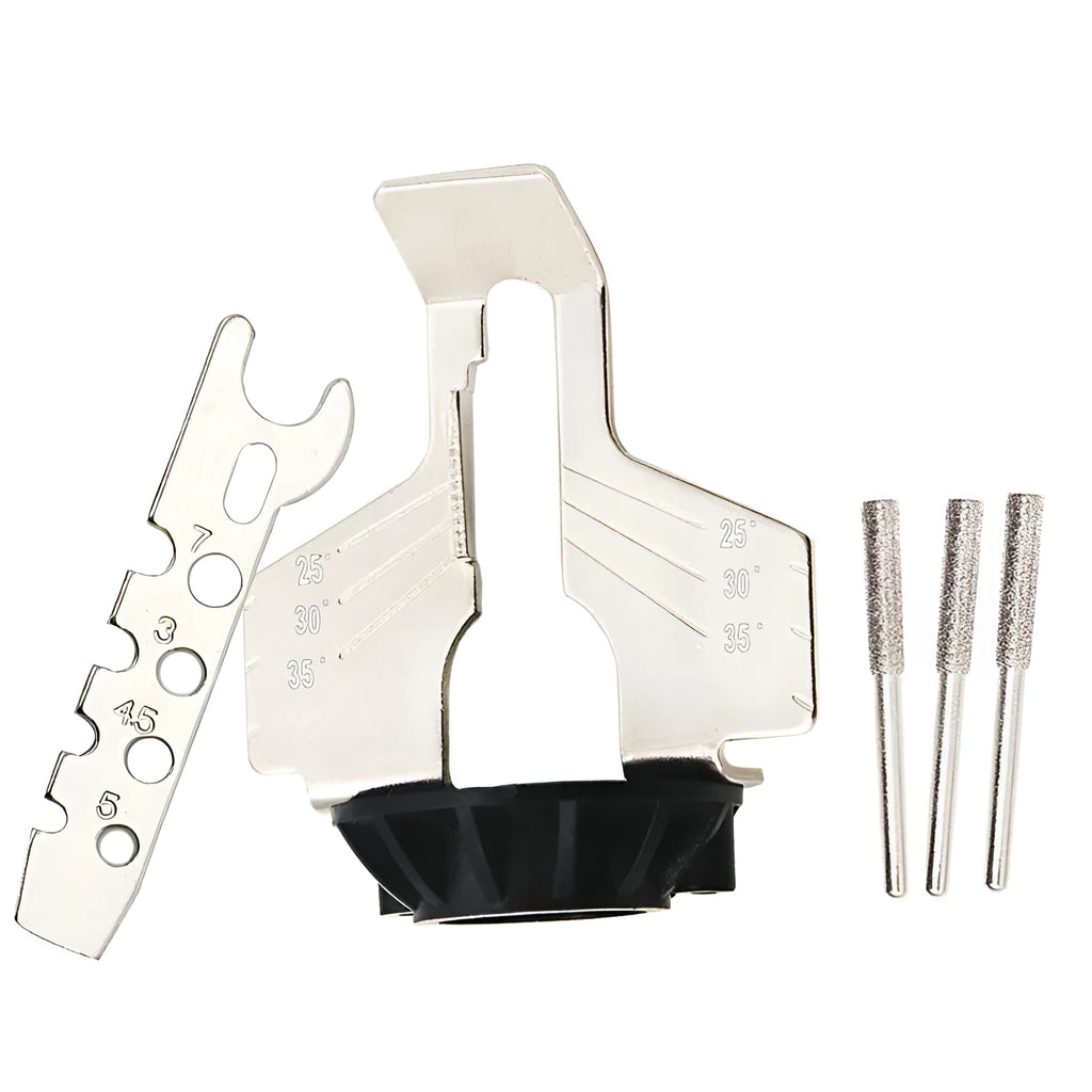 Silver metal electric chain grinding accessory for bandsaw blades with 100 teeth