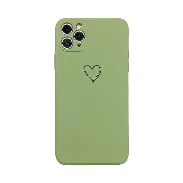 Solid colour TPU silicone back cover case for Apple iPhone on a table.