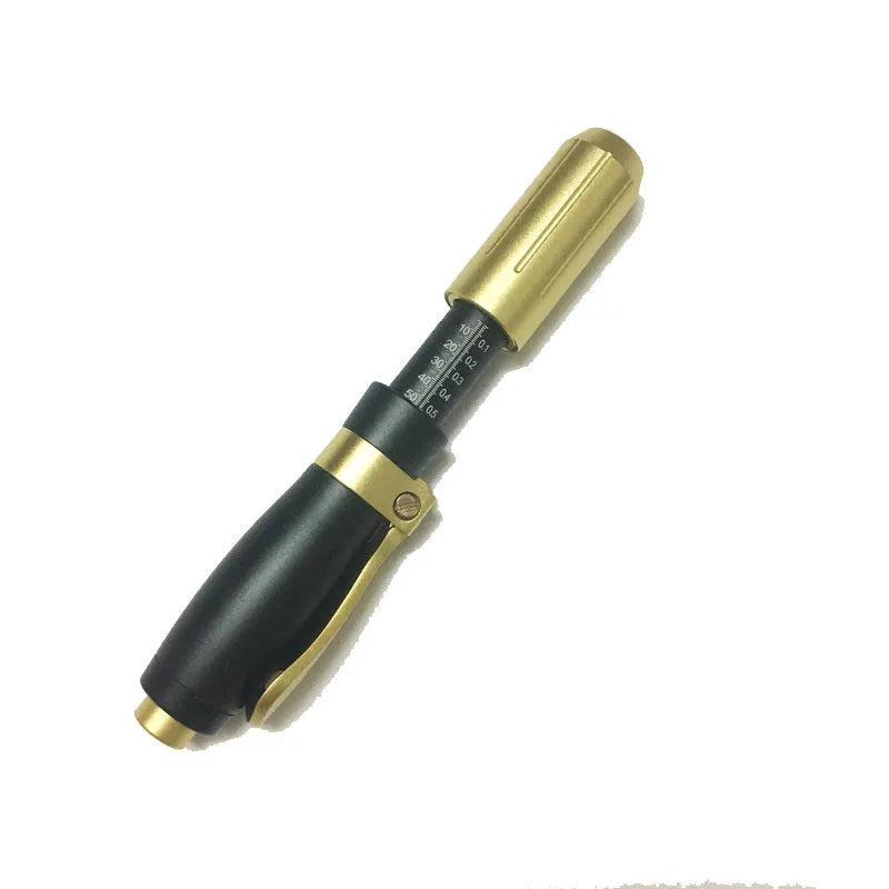 Black hyaluronic acid needle-free injection pen with adjustable depth 6-8mm and dose control 0.05-0.3ml