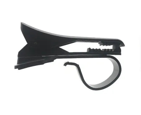 Rotary dashboard car phone holder in black with non-slip silicone clip for smartphones up to 6.5 inches