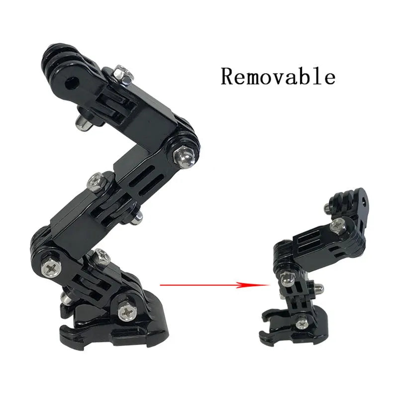 Black ABS stainless steel camera bracket for motorcycle helmet mobile phone holder