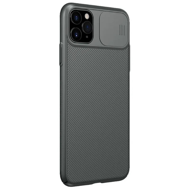 Nelkin phone case for iPhone 11 with black lens slide cover in closed position
