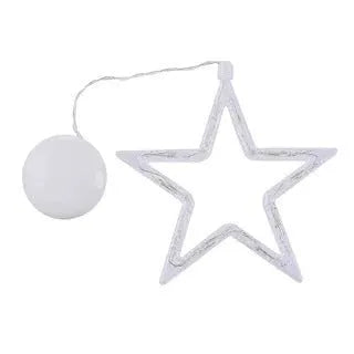 LED suction cup chandelier with Santa Claus, elk, and snowman shapes hanging on a window