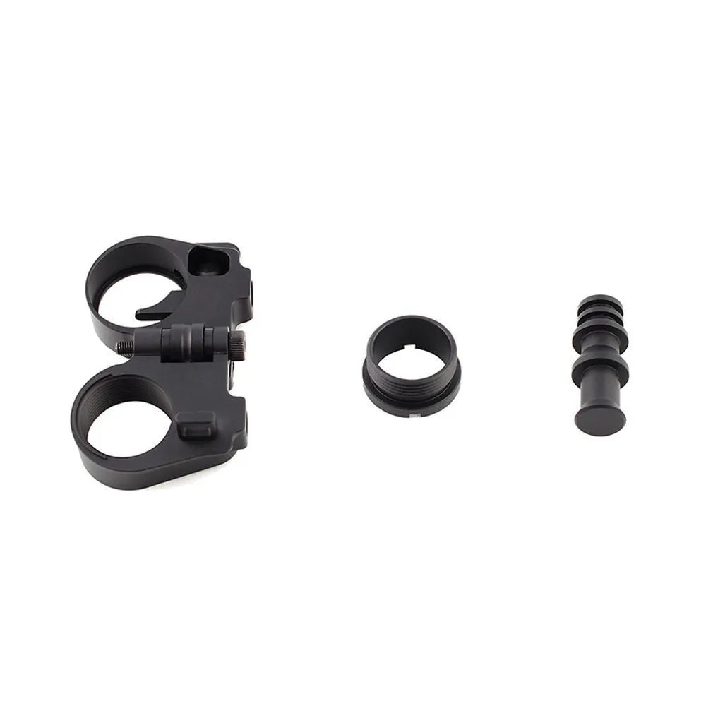 CNC machined aluminium third generation folding stock adapter with black DLC finish for AR-15 and AR-10 rifles