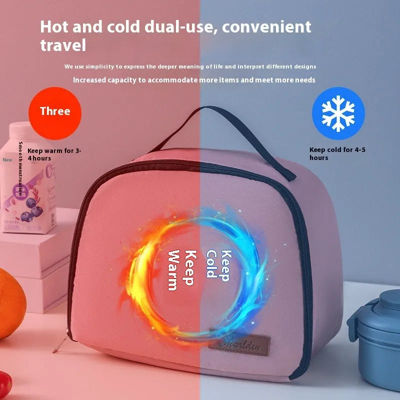 Insulated lunch bag in textured cloth with heat preservation function