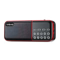 Black Walkman radio with AM FM dials and earphone jacks, plastic body, compact size 120x32x47mm